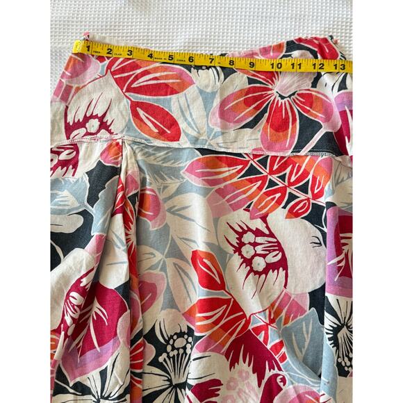 Vintage Roxy Assymetrical Hem Floral Linen Skirt Y2k Fairy Beach Boho SIZE 0 - Picture 4 of 7